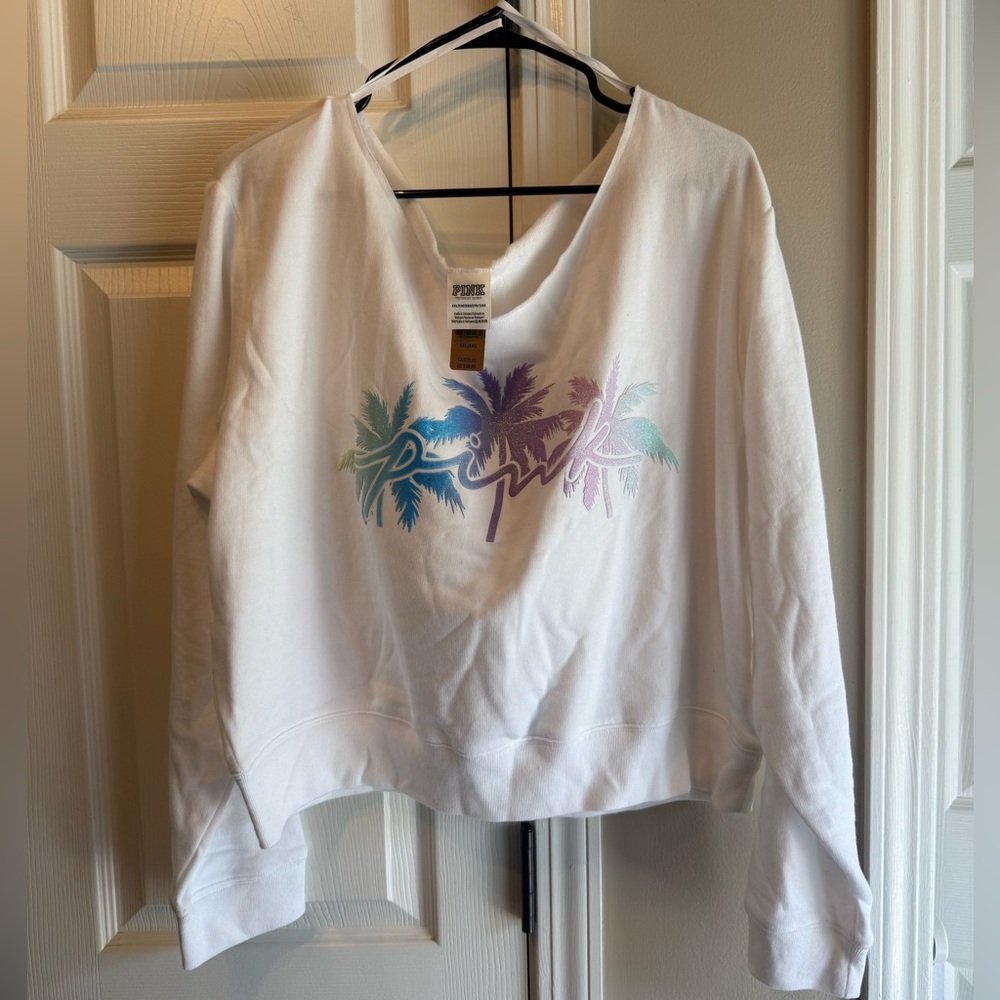 NEW PINK Victoria's Secret White long sleeve